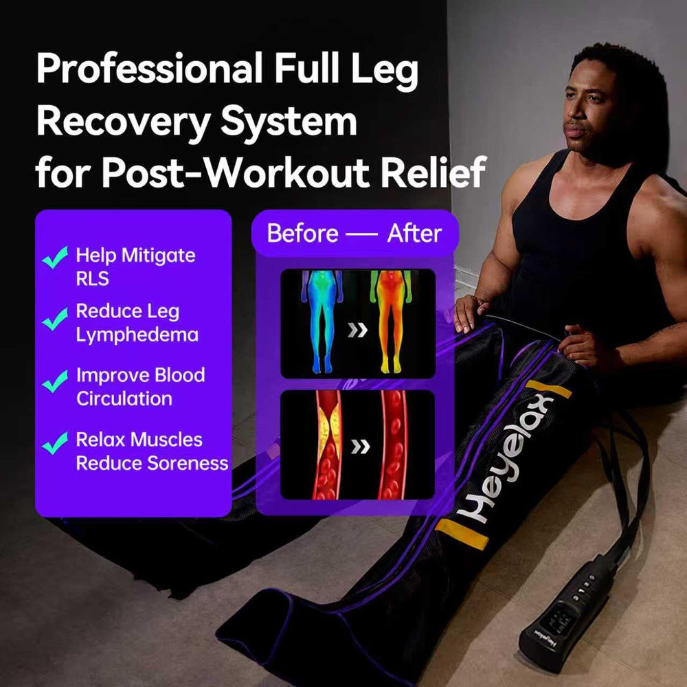 Four-chamber design targeting thigh, calves, and foot for balanced coverage