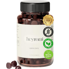 heyremi Debloat Gummies jar front showing vegan digestive support in a convenient format