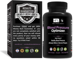 HFL Blood Pressure Optimizer pills close-up showing capsules for daily health support