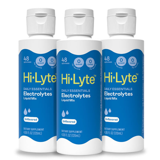 Hi-Lyte bottle front label highlights keto-friendly hydration and zero calories