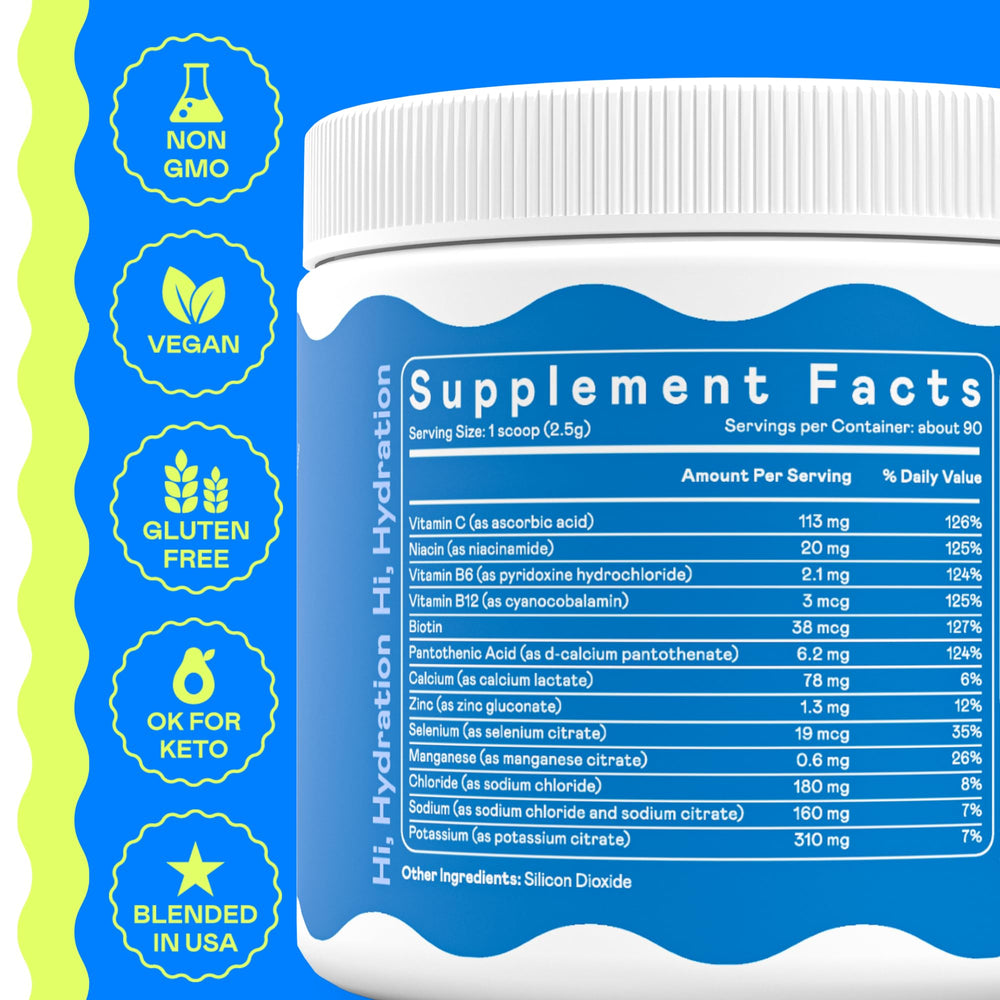 Hi-Lyte scoop measures an accurate daily electrolyte dose.