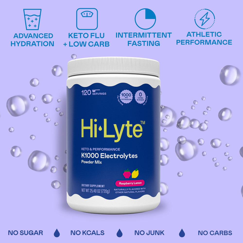 Hi-Lyte K1000 electrolyte glass ready to drink after training.
