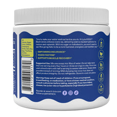 Close-up shows 1000 mg potassium per serving supporting hydration balance.