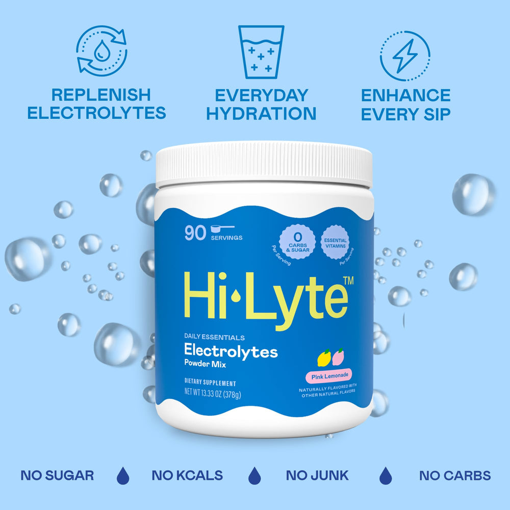 Hi-Lyte pink lemonade flavor sachet ready for on-the-go hydration.