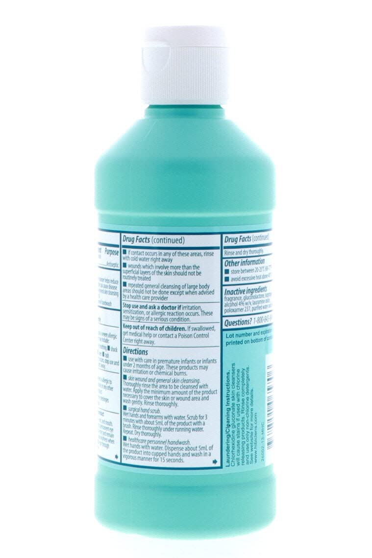 Hibiclens Liquid in bathroom setting highlighting routine skincare.