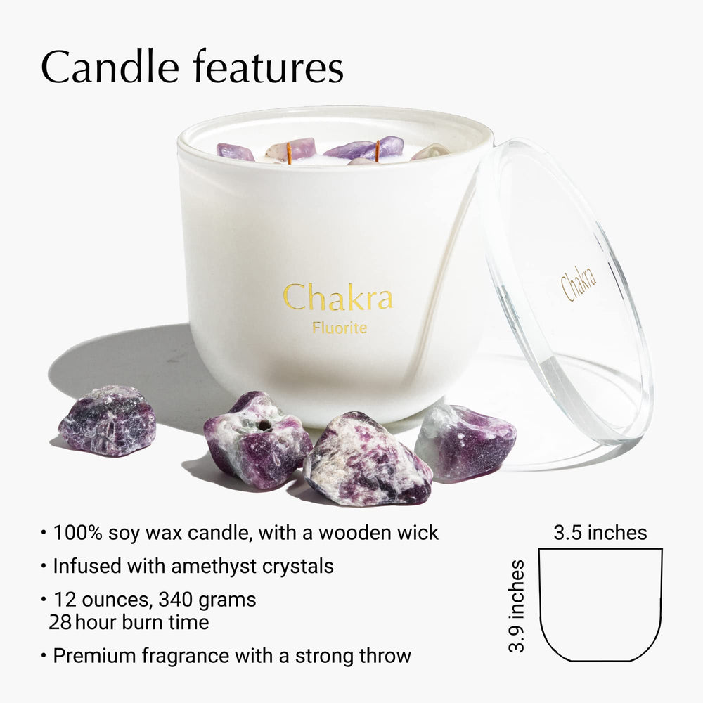 Hidden Label 12oz crystal candle releases pear-ginger fragrance for inviting spaces.