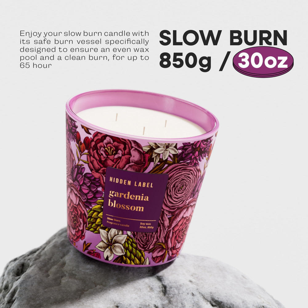 Hidden Label three-wick setup enhances scent throw in large spaces
