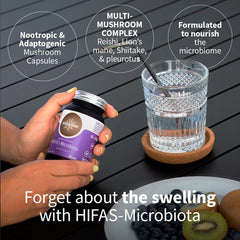 HIFAS-MICROBIOTA capsule image shows powder inside for nourishment