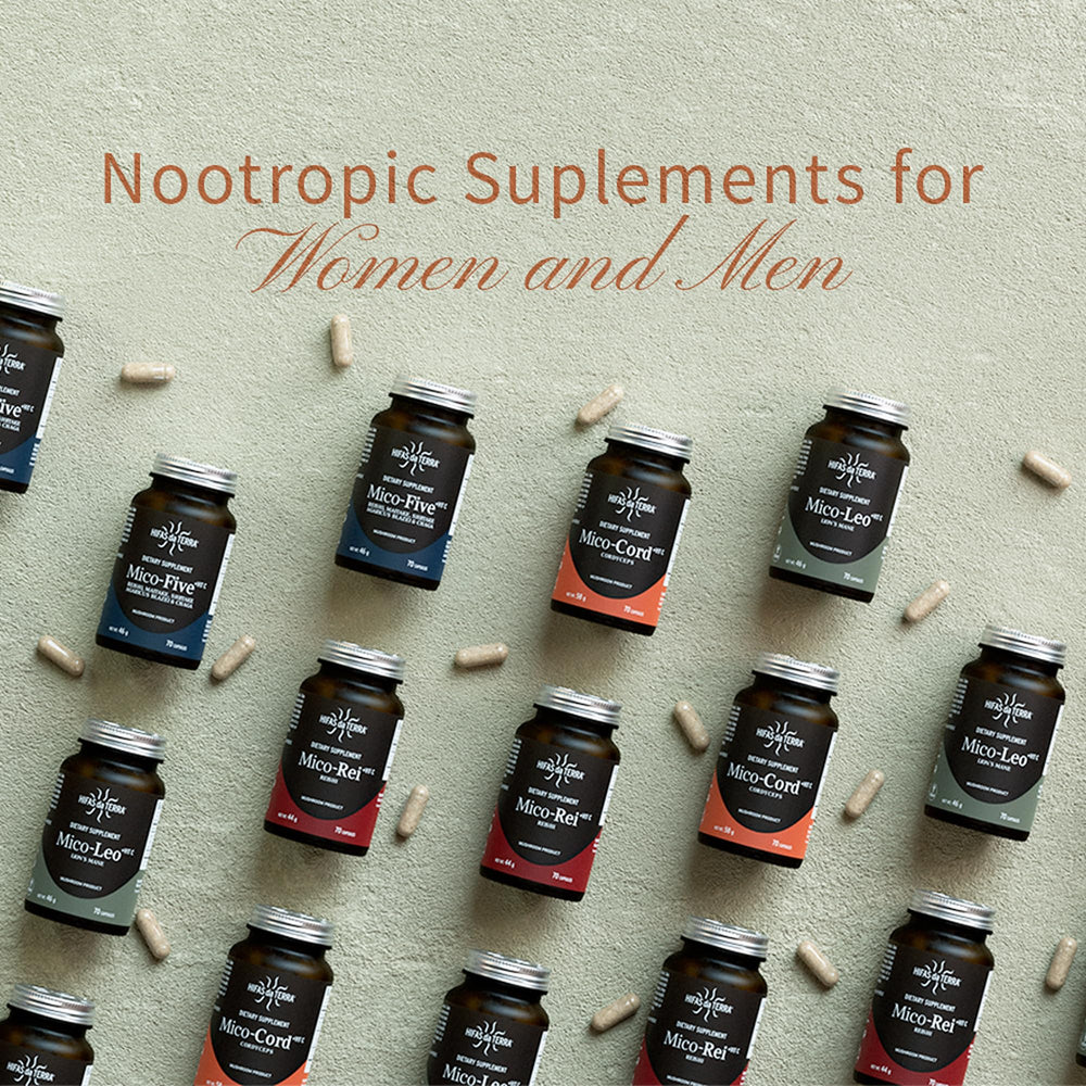 HIFAS DA TERRA Mico-Rei vegan capsules integrated into a wellness routine.