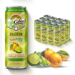 High Ground Elixir can in Yuzu Lime promotes crisp focus and hydration.