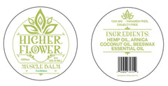 Higher Flower Hemp Muscle Balm applying to skin for soothing use
