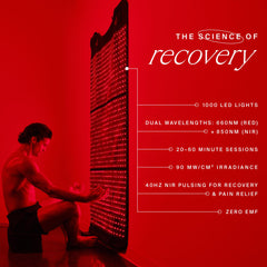 HigherDOSE red light therapy promotes skin glow and even tone