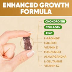 HighSpot Height Growth Gummies nutrition facts highlighting calcium, magnesium, zinc