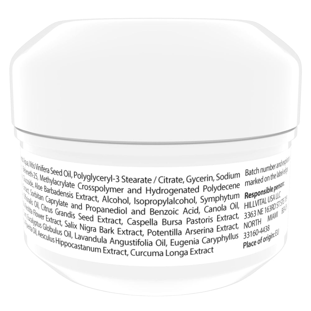 HillVital hemorrhoid cream texture shown during gentle application for comfort.