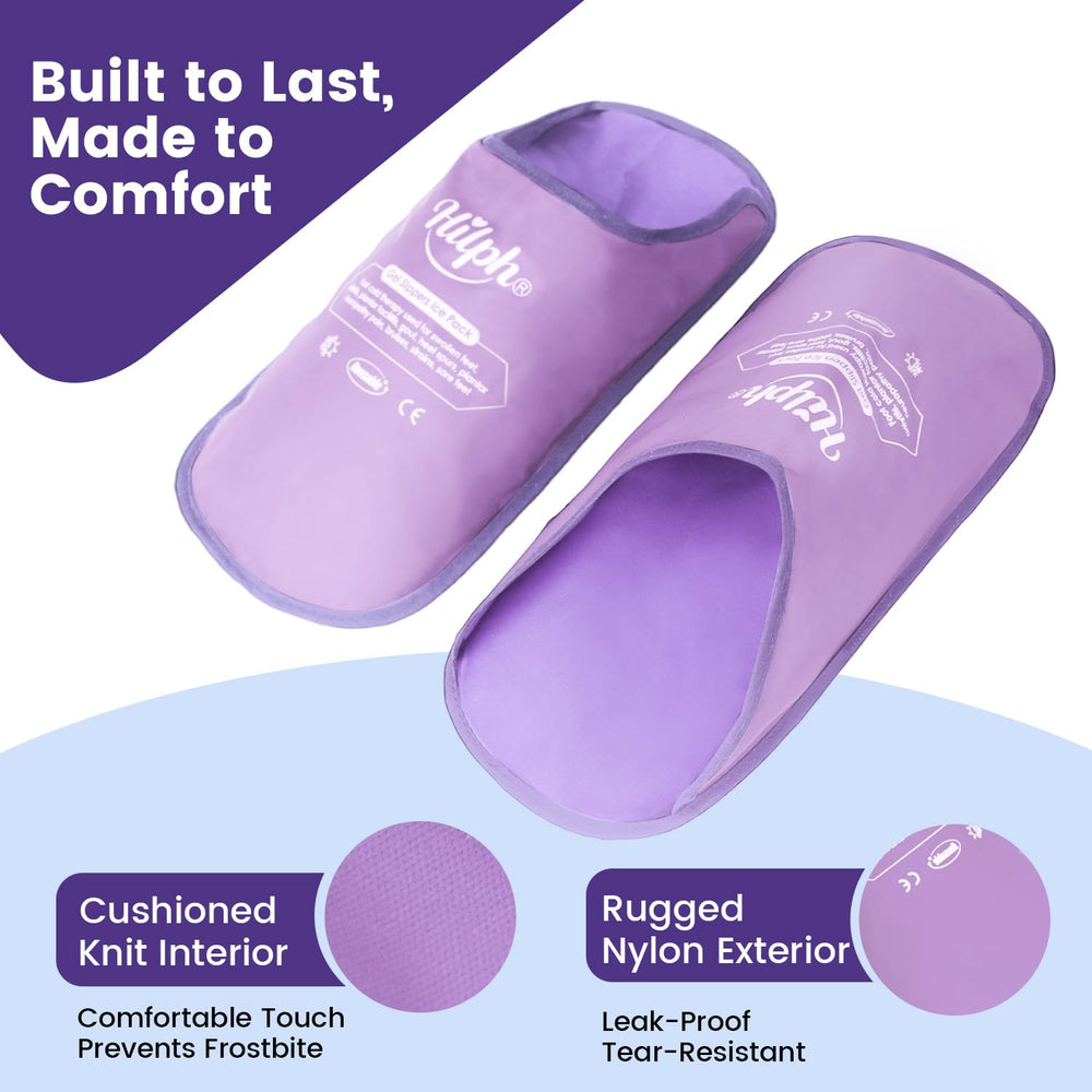 Hilph Foot Ice Pack Slippers offer a comfortable, easy-to-fit option for swollen feet.