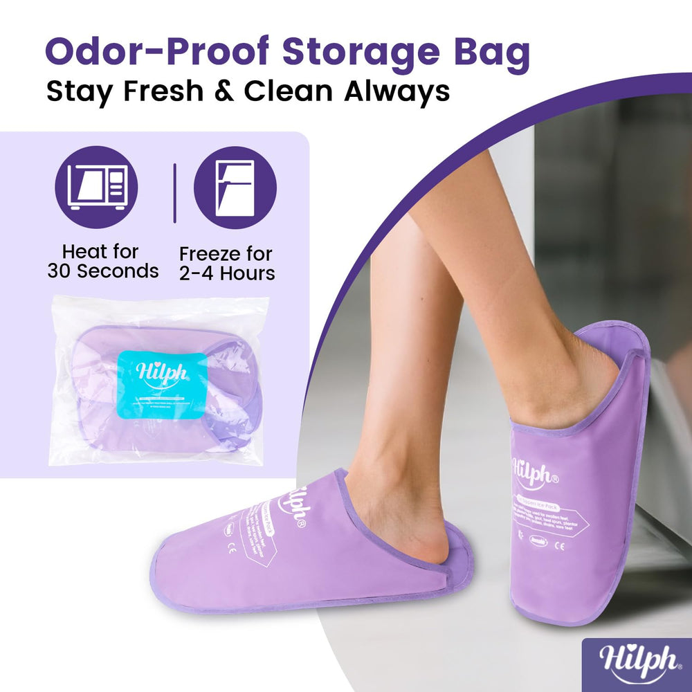Hilph Foot Ice Pack Slippers suit day or night recovery and edema relief.