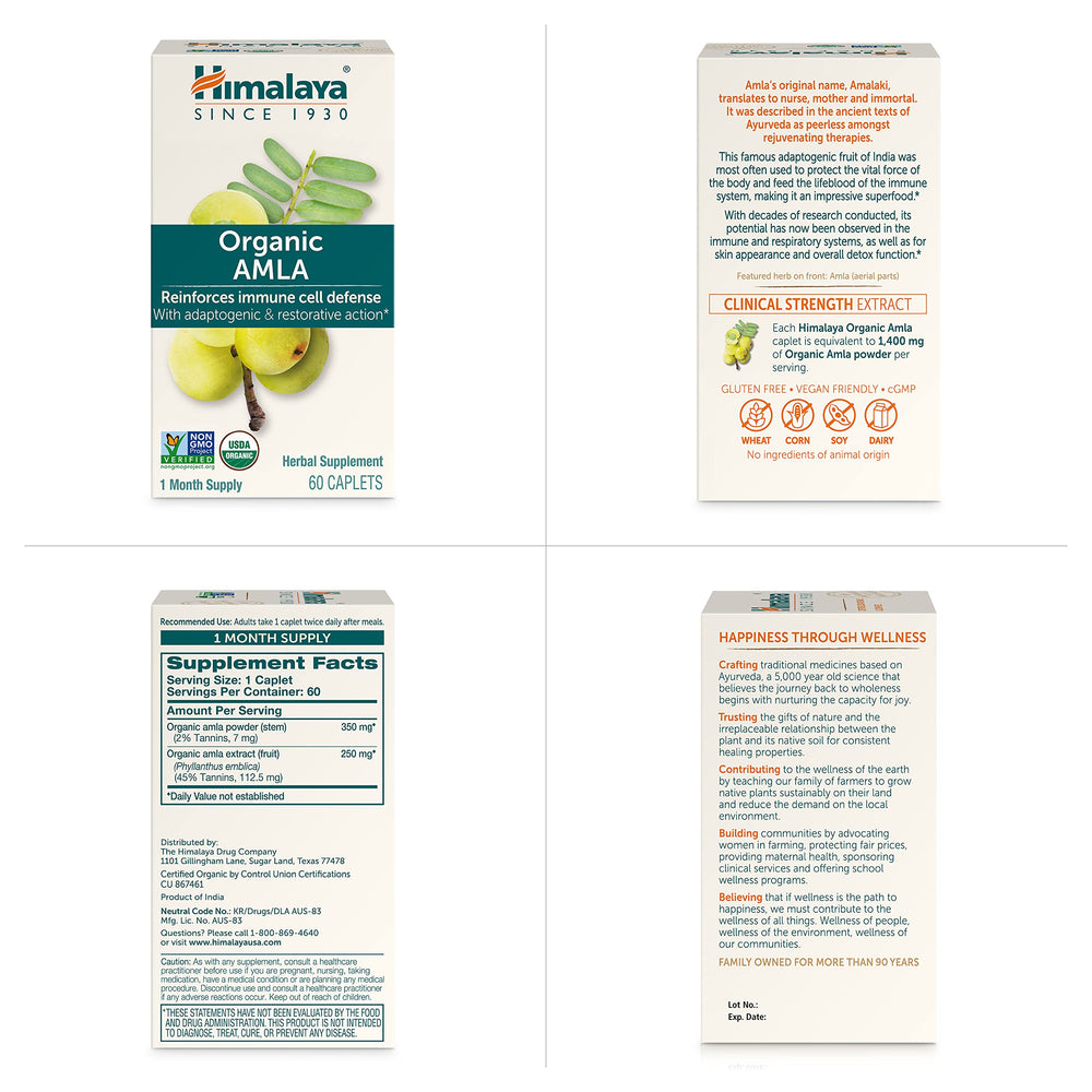 Himalaya Amla bottle on shelf in clean kitchen setting.