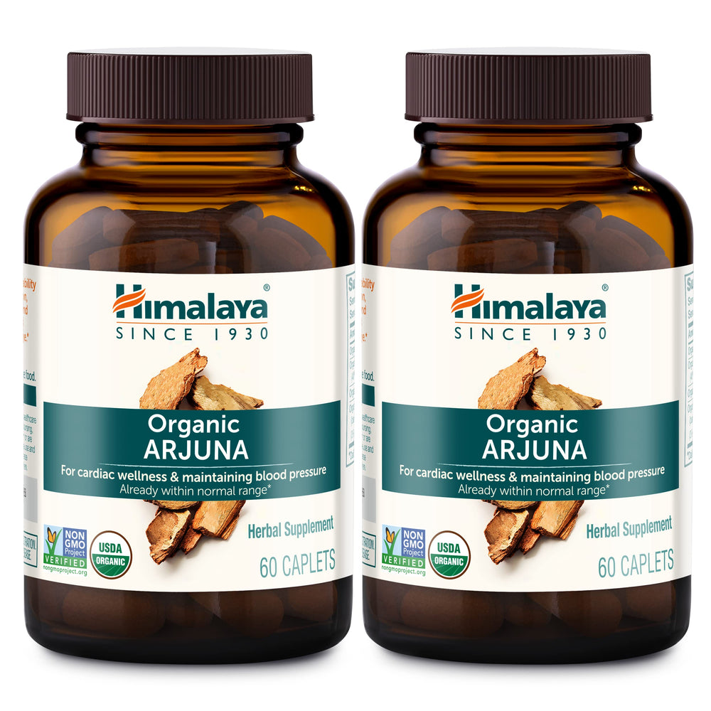 Himalaya Arjuna bottle cap, convenient daily heart wellness support.