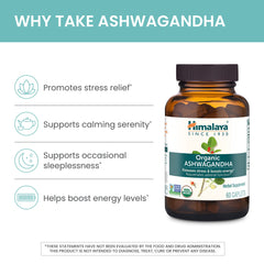 Himalaya Ashwagandha capsules close-up in the bottle.