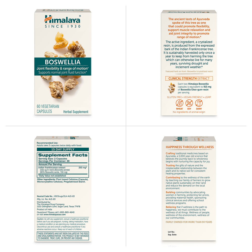 Himalaya Boswellia packaging inside view suggests value pack.
