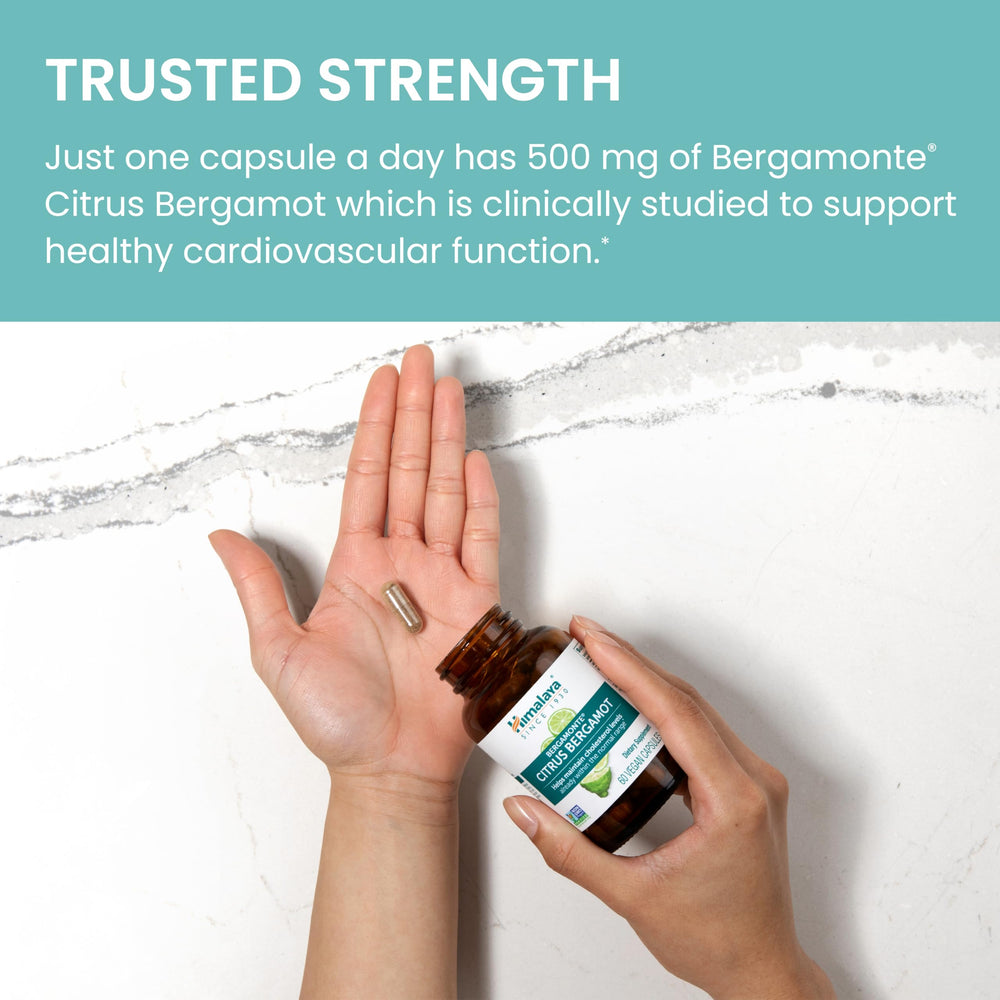Himalaya Citrus Bergamot packaging featuring a cGMP facility seal