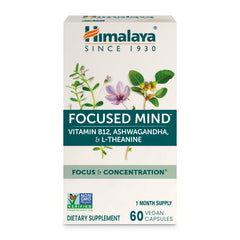 Himalaya Focused Mind bottle with ashwagandha for steady focus.