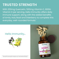 Himalaya Hello Immunity nutrition panel close-up with 500 mg Quercetin per caplet.