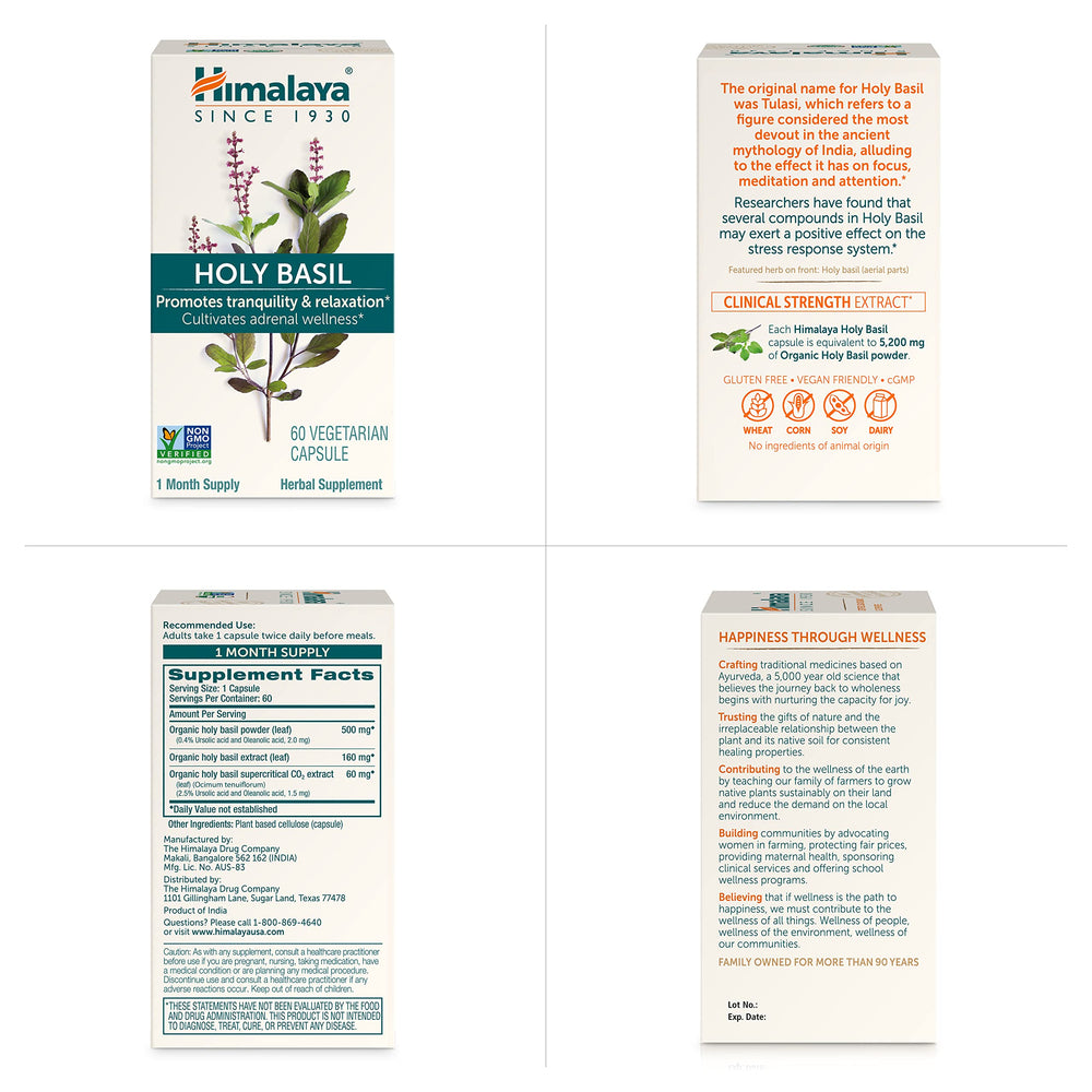 Himalaya Holy Basil bottle pour demonstrates safe daily use