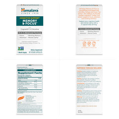 Himalaya Memory & Focus packaging design on display.