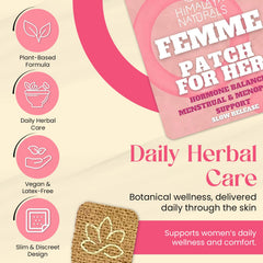 Himalaya Naturals Femme Herbal Patches open-pack scene highlighting 30-day supply