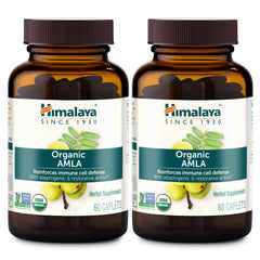 Himalaya Organic Amla bottle caplets for daily immune support and overall vitality.