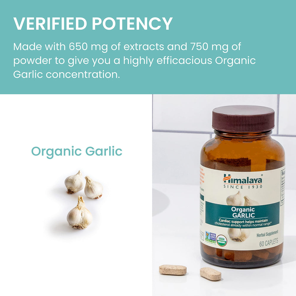 Himalaya Organic Garlic daily routine setup showing two caplets intake