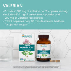 Himalaya Organic Valerian Root powder and extract blend illustration.