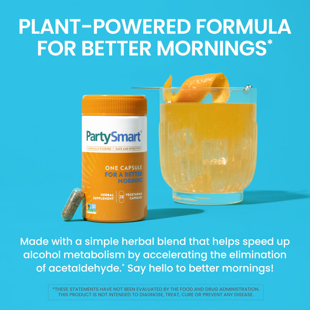 Himalaya PartySmart vegetarian, gluten-free and dairy-free formula for mindful evenings.
