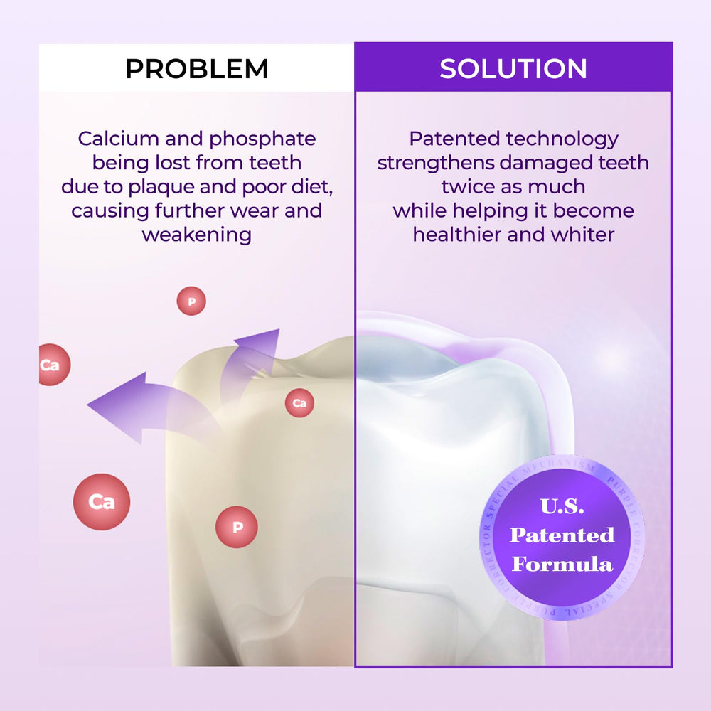 HIMALAYA PINKSALT Purple toothpaste brushing-action close-up