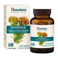 Himalaya Rhodiola Rosea capsules bottle showing energy support