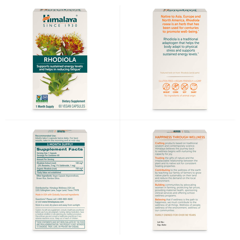 Himalaya Rhodiola Rosea eco-packaging box view