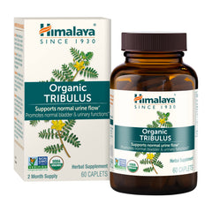 Himalaya Tribulus Terrestris bottle showing vegan, non-GMO herbal support for everyday wellness.