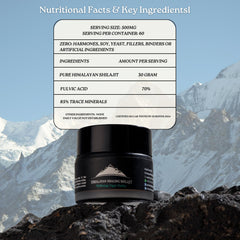 Himalayan Shilajit cool storage label suggests freshness and potency preservation.