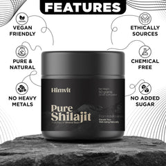 Himvit Shilajit resin natural ingredients emphasize fulvic and humic minerals.