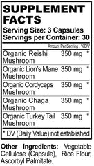 Hippie Farms 5 Mushrooms Reserve capsule closeup showing a natural blend for cognitive and energy support.