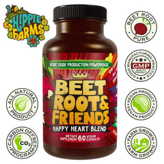 Hippie Farms logo and capsule bottle aligned with eco-conscious packaging