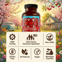 Hippie Farms Tart Cherry capsules sleep-scene illustrating potential nightly rest support