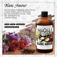 HIQILI Blanc Amour fragrance oil dropper shows precise measurement for consistent blends.