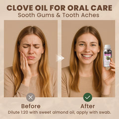 HIQILI clove essential oil beside a diffuser for room fragrance.
