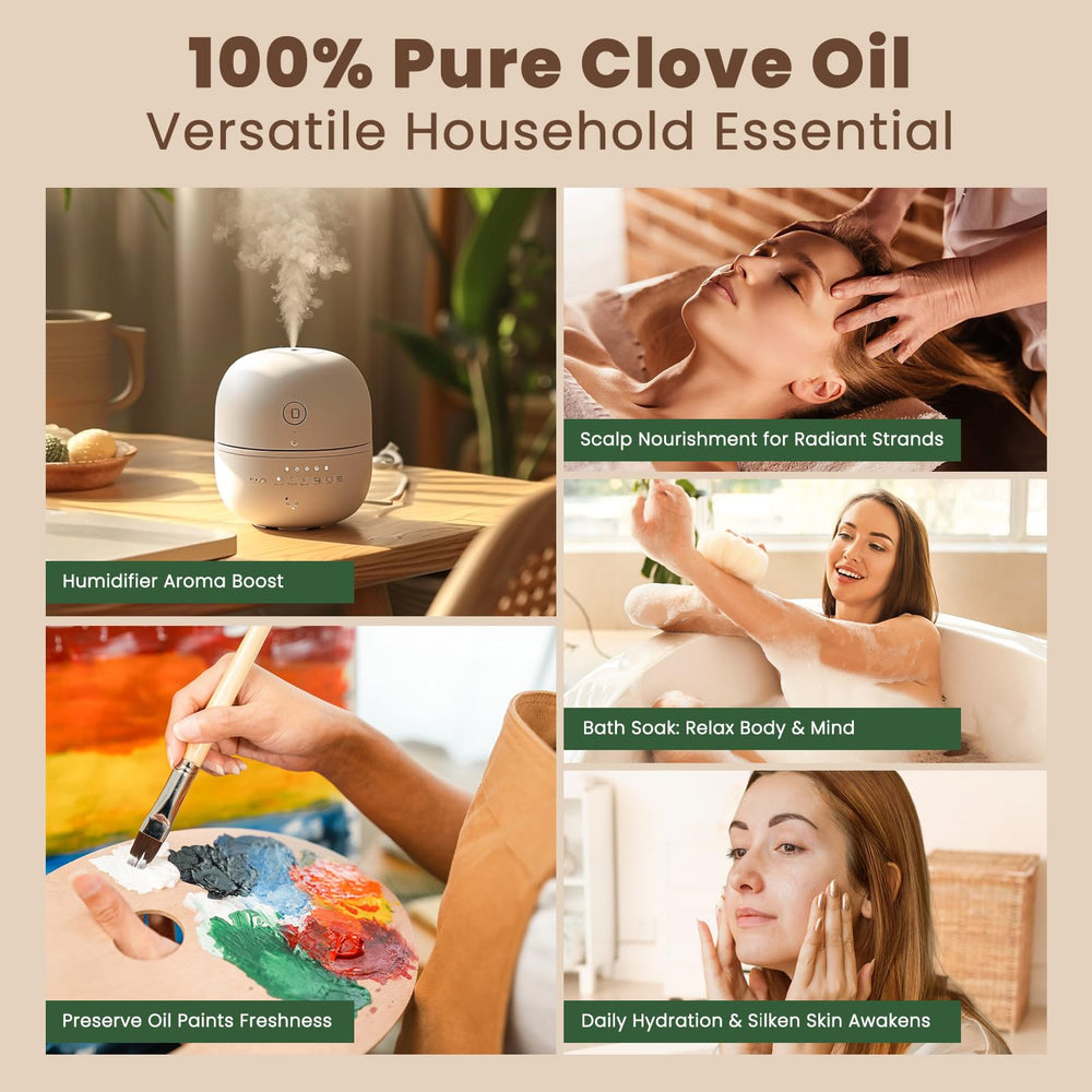 HIQILI clove essential oil for mouth care and breath refreshment when diluted.