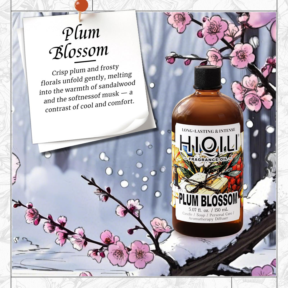 HIQILI Plum Blossom fragrance oil diffuser releases a vivid floral musk in any room.