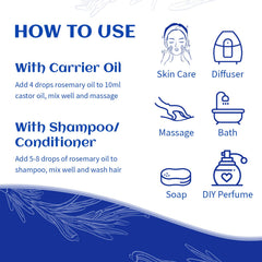 HIQILI rosemary oil packaging shows four 10ml bottles for sharing