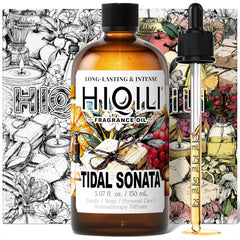 HIQILI Tidal Sonata diffuser bottle in a bright room for a fresh ocean scent.