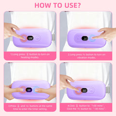 Hirane heating pad vibration modes close-up shows customizable sensations.